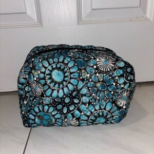 Turquoise and Black Mosaic Storage Bin